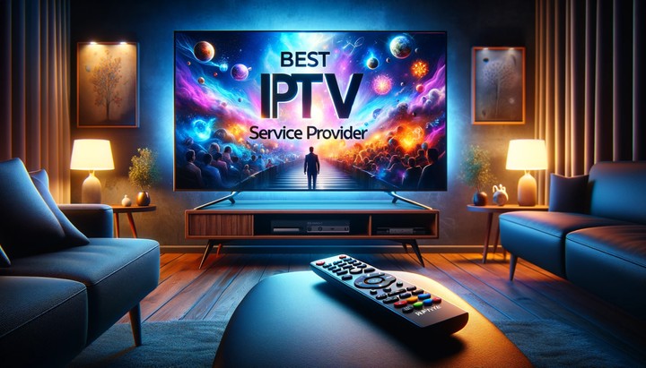 High-quality IPTV streaming on multiple devices including TV, laptop, and mobile
